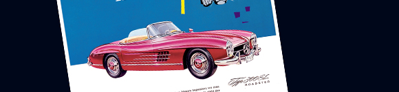 Oldtimer MB 300 SL Werbung